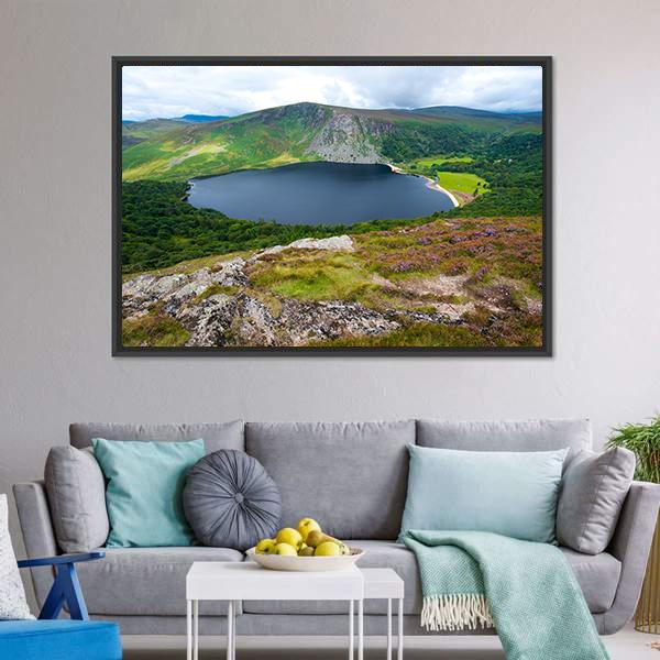 Lough Tay Lake Ireland Canvas Wall Art-3 Horizontal-Gallery Wrap-25" x 16"-Tiaracle