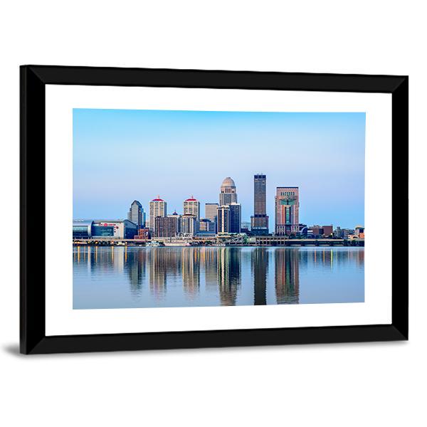 Louisville Skyline At Sunrise Canvas Wall Art-5 Horizontal-Gallery Wrap-22" x 12"-Tiaracle
