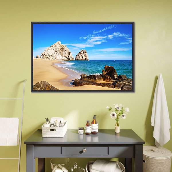 Lovers Beach Mexico Canvas Wall Art-3 Horizontal-Gallery Wrap-25" x 16"-Tiaracle
