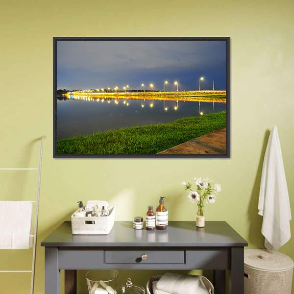 Lower Seletar Reservoir Canvas Wall Art-1 Piece-Floating Frame-24" x 16"-Tiaracle