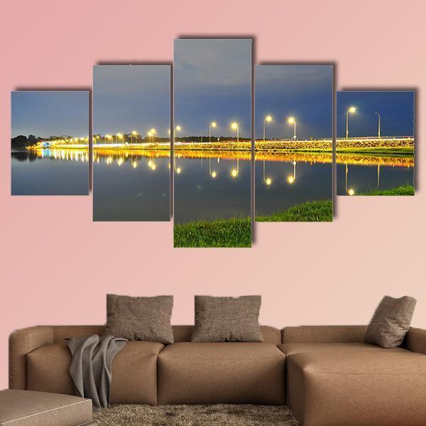 Lower Seletar Reservoir Canvas Wall Art-5 Star-Gallery Wrap-62" x 32"-Tiaracle