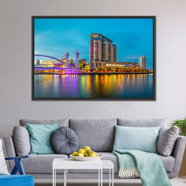 Lowry Theater Manchester Canvas Wall Art-3 Horizontal-Gallery Wrap-25" x 16"-Tiaracle