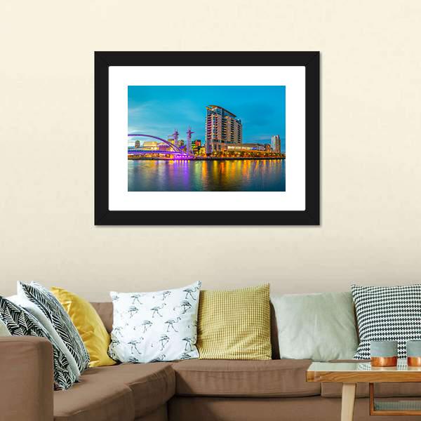 Lowry Theater Manchester Canvas Wall Art-3 Horizontal-Gallery Wrap-25" x 16"-Tiaracle