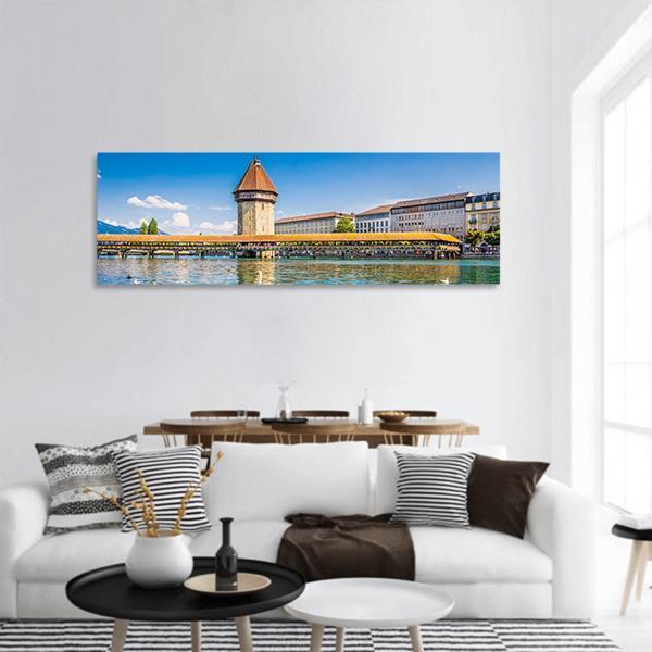 Chapel Bridge Panoramic Canvas Wall Art-1 Piece-36" x 12"-Tiaracle