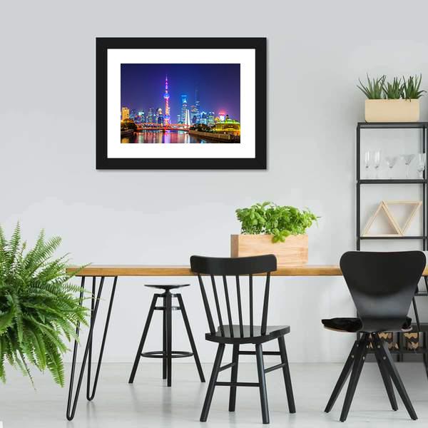 Lujiazui In Shanghai Canvas Wall Art-3 Horizontal-Gallery Wrap-25" x 16"-Tiaracle