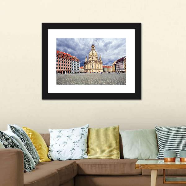 Lutheran Church In Dresden Canvas Wall Art-3 Horizontal-Gallery Wrap-25" x 16"-Tiaracle