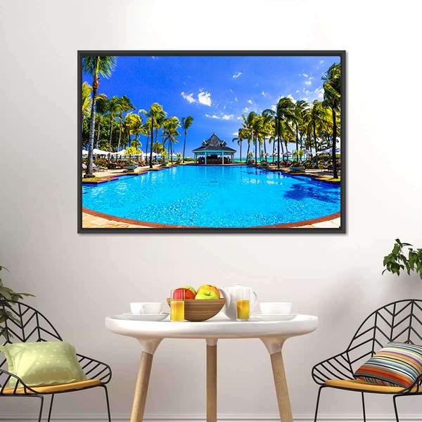 Luxury Resort In Mauritius Canvas Wall Art-3 Horizontal-Gallery Wrap-25" x 16"-Tiaracle