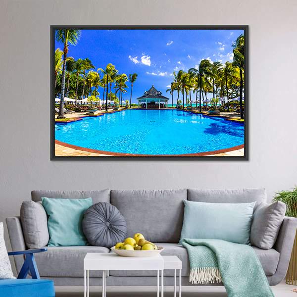 Luxury Resort In Mauritius Canvas Wall Art-3 Horizontal-Gallery Wrap-25" x 16"-Tiaracle