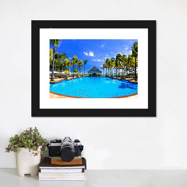 Luxury Resort In Mauritius Canvas Wall Art-1 Piece-Framed Print-20" x 16"-Tiaracle