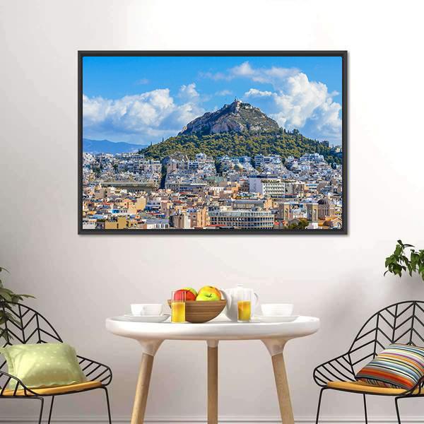 Lycabettus Mountain Canvas Wall Art-3 Horizontal-Gallery Wrap-25" x 16"-Tiaracle