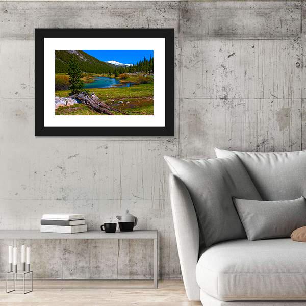 Lyell Fork Tuolumne River Panoramic Canvas Wall Art-1 Piece-36" x 12"-Tiaracle