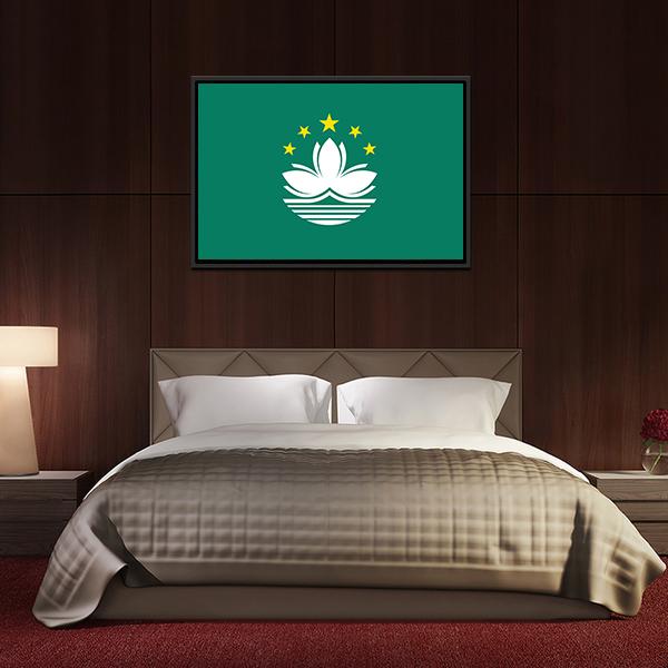 Macau Flag Canvas Wall Art-5 Horizontal-Gallery Wrap-22" x 12"-Tiaracle