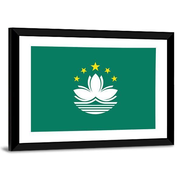 Macau Flag Panoramic Canvas Wall Art-1 Piece-36" x 12"-Tiaracle