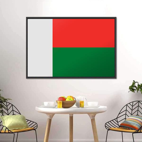 Madagascar Flag Canvas Wall Art-3 Horizontal-Gallery Wrap-25" x 16"-Tiaracle
