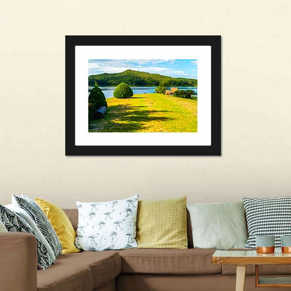 Mae Puem Reservoir Panoramic Canvas Wall Art-1 Piece-36" x 12"-Tiaracle