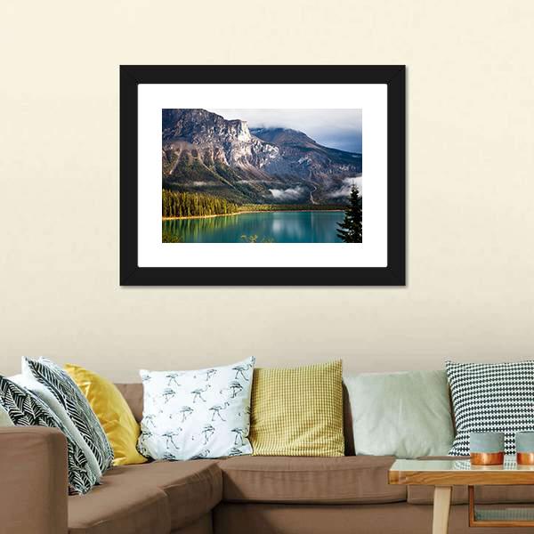 Magic Emerald Lake Canada Canvas Wall Art-1 Piece-Framed Print-30" x 20"-Tiaracle