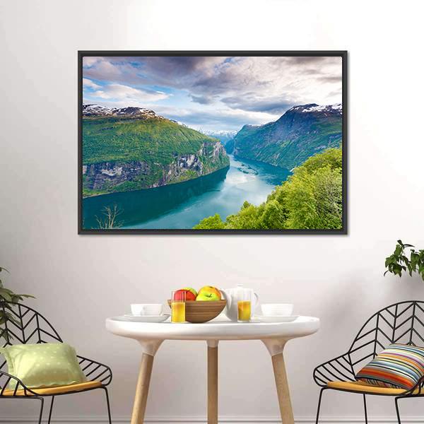 Magical Geiranger Fjorden Canvas Wall Art-5 Horizontal-Gallery Wrap-22" x 12"-Tiaracle