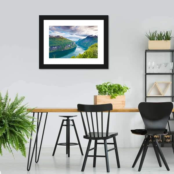 Magical Geiranger Fjorden Canvas Wall Art-5 Horizontal-Gallery Wrap-22" x 12"-Tiaracle