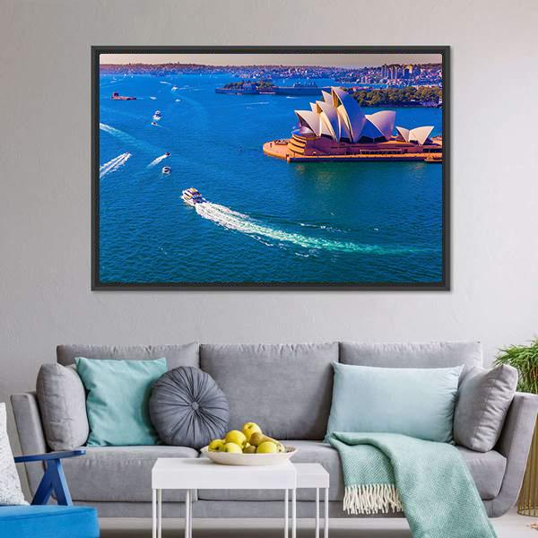 Magnificent Sydney Harbor Canvas Wall Art-3 Horizontal-Gallery Wrap-25" x 16"-Tiaracle