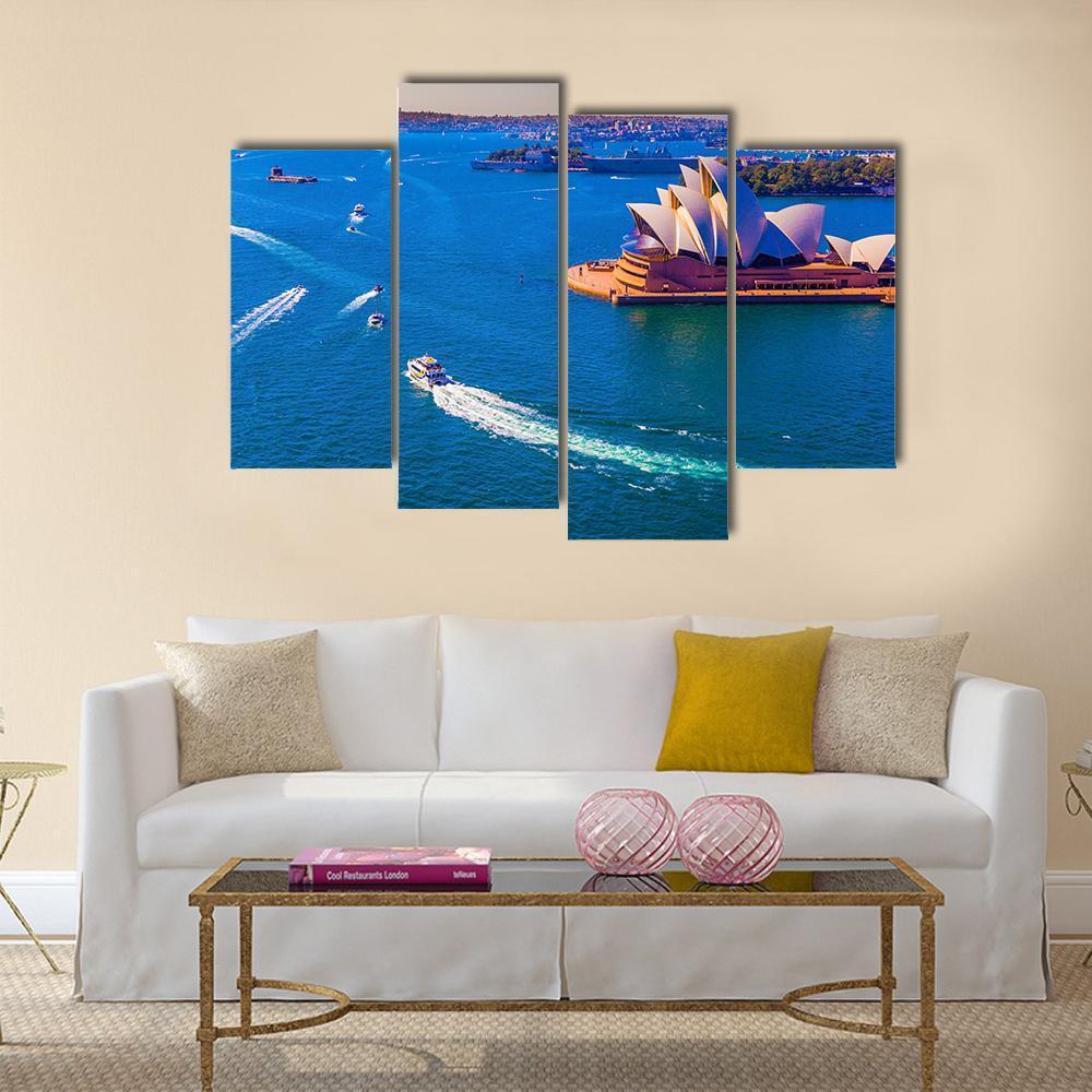 Magnificent Sydney Harbor Canvas Wall Art-4 Pop-Gallery Wrap-50" x 32"-Tiaracle