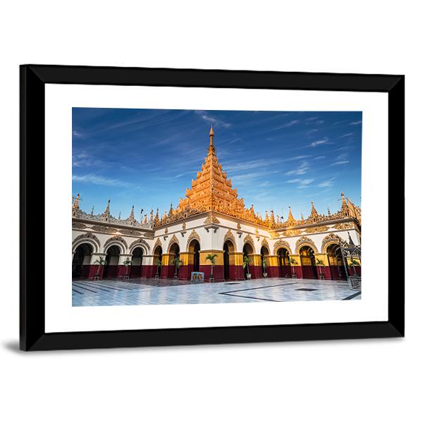 Mahamuni Buddha Temple Canvas Wall Art-3 Horizontal-Gallery Wrap-25" x 16"-Tiaracle