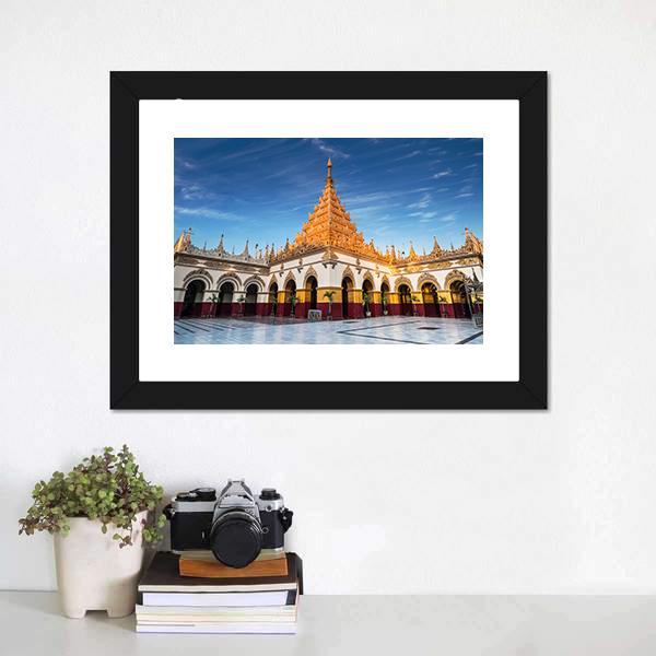 Mahamuni Buddha Temple Canvas Wall Art-1 Piece-Framed Print-20" x 16"-Tiaracle