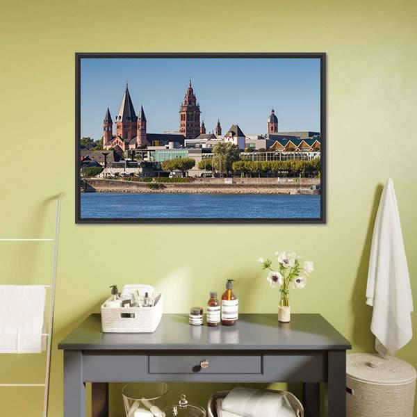 Mainz Cathedral Canvas Wall Art-3 Horizontal-Gallery Wrap-25" x 16"-Tiaracle