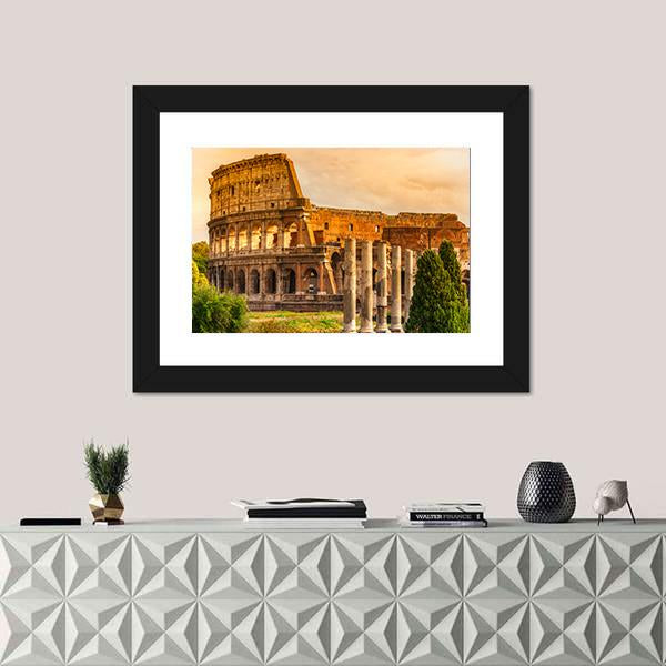 Majestic Coliseum Italy Canvas Wall Art-5 Horizontal-Gallery Wrap-22" x 12"-Tiaracle