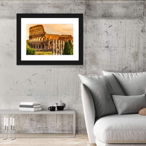 Majestic Coliseum Italy Canvas Wall Art-5 Horizontal-Gallery Wrap-22" x 12"-Tiaracle