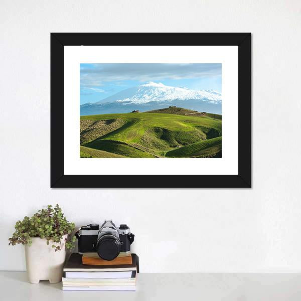 Majestic Etna Dominates Canvas Wall Art-1 Piece-Framed Print-20" x 16"-Tiaracle