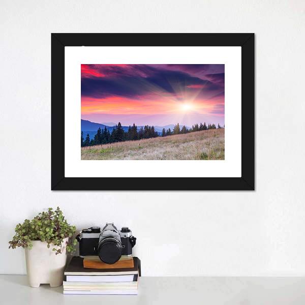 Majestic Mountains Landscape Panoramic Canvas Wall Art-1 Piece-36" x 12"-Tiaracle