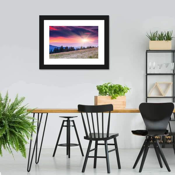 Majestic Mountains Landscape Panoramic Canvas Wall Art-1 Piece-36" x 12"-Tiaracle