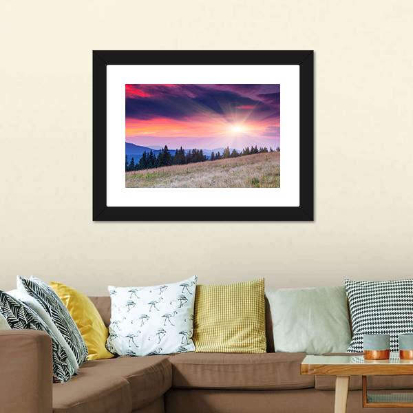 Majestic Mountains Landscape Panoramic Canvas Wall Art-1 Piece-36" x 12"-Tiaracle