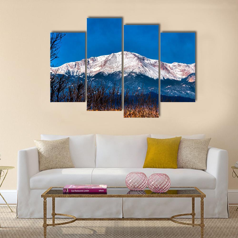 Pikes Peak In Colorado Canvas Wall Art-4 Pop-Gallery Wrap-34" x 20"-Tiaracle