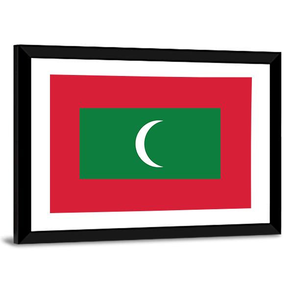 Maldives Flag Canvas Wall Art-3 Horizontal-Gallery Wrap-25" x 16"-Tiaracle