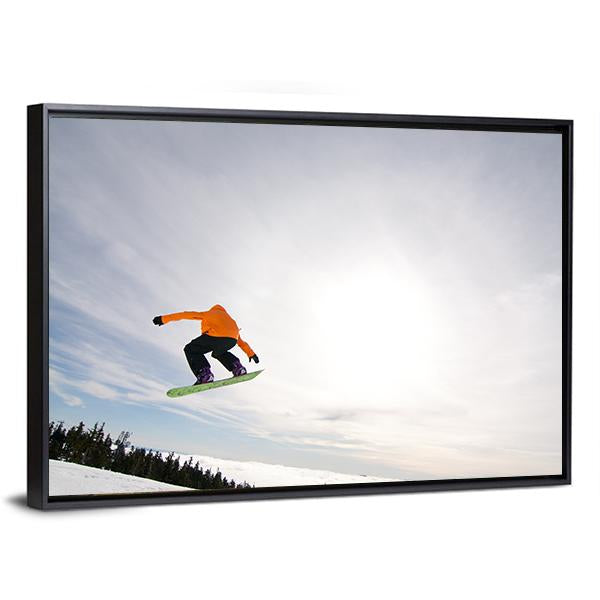Male Snowboarder Canvas Wall Art-5 Horizontal-Gallery Wrap-22" x 12"-Tiaracle
