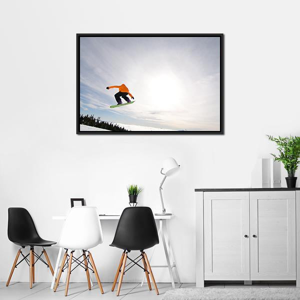 Male Snowboarder Canvas Wall Art-5 Horizontal-Gallery Wrap-22" x 12"-Tiaracle