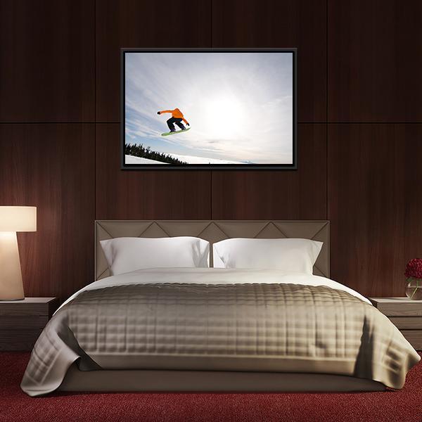 Male Snowboarder Canvas Wall Art-5 Horizontal-Gallery Wrap-22" x 12"-Tiaracle