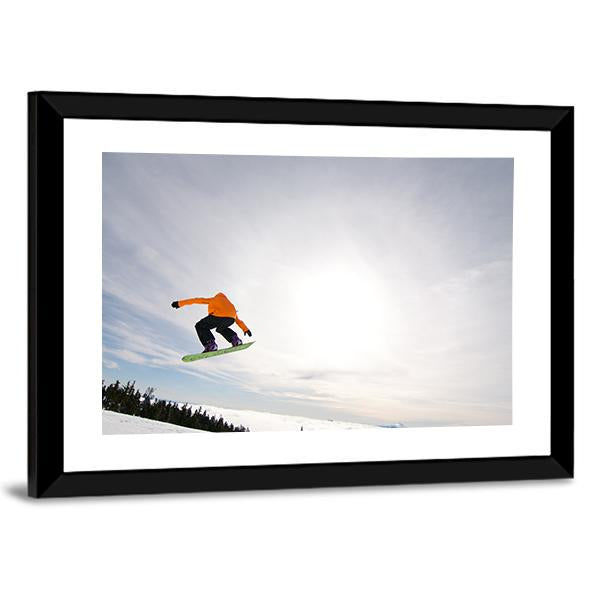 Male Snowboarder Canvas Wall Art-5 Horizontal-Gallery Wrap-22" x 12"-Tiaracle