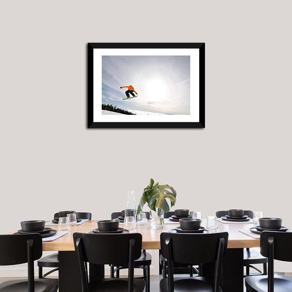 Male Snowboarder Canvas Wall Art-5 Horizontal-Gallery Wrap-22" x 12"-Tiaracle