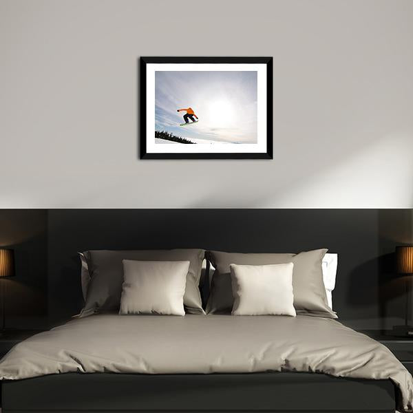 Male Snowboarder Canvas Wall Art-5 Horizontal-Gallery Wrap-22" x 12"-Tiaracle