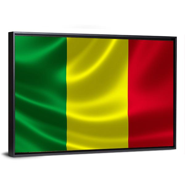 Waving Mali Flag Canvas Wall Art-3 Horizontal-Gallery Wrap-25" x 16"-Tiaracle
