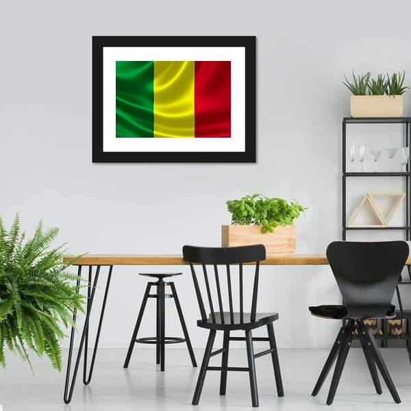 Waving Mali Flag Canvas Wall Art-3 Horizontal-Gallery Wrap-25" x 16"-Tiaracle
