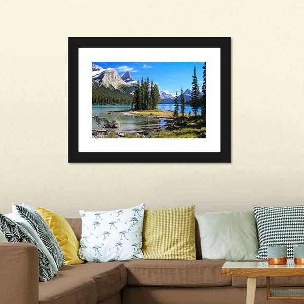 Maligne Lake Canvas Wall Art-3 Horizontal-Gallery Wrap-25" x 16"-Tiaracle