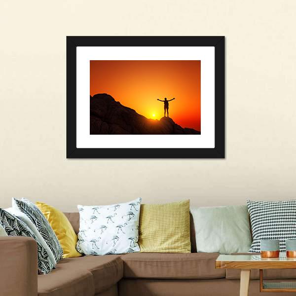 Man Celebrating Success Canvas Wall Art-5 Horizontal-Gallery Wrap-22" x 12"-Tiaracle