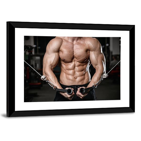 Man Training In Gym Canvas Wall Art-3 Horizontal-Gallery Wrap-25" x 16"-Tiaracle