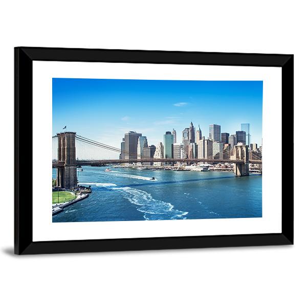 Manhattan NY Panoramic Canvas Wall Art-1 Piece-36" x 12"-Tiaracle