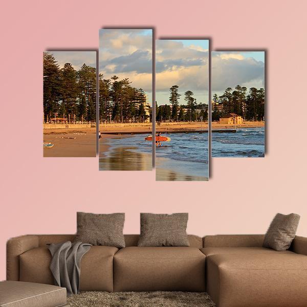 Manly Beach Sydney Canvas Wall Art-4 Pop-Gallery Wrap-50" x 32"-Tiaracle