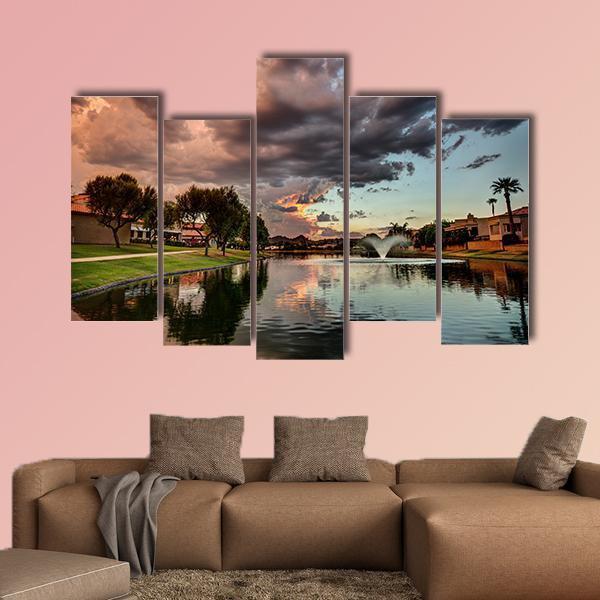 Marguerite Lake Canvas Wall Art-5 Pop-Gallery Wrap-47" x 32"-Tiaracle