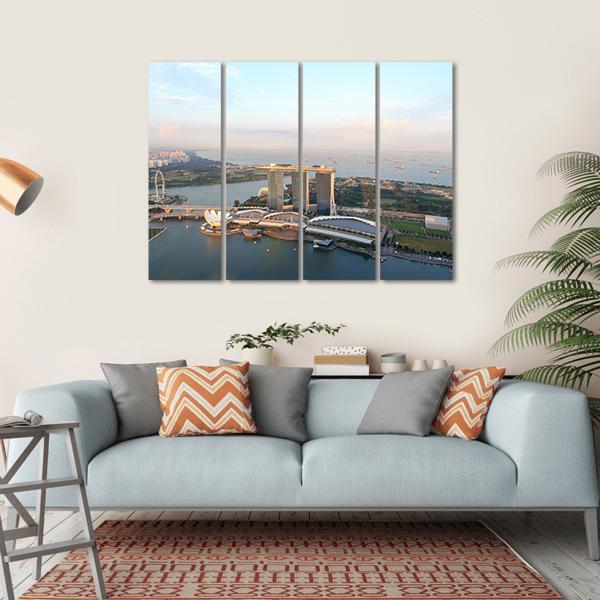 Marina Bay Sands Hotel Canvas Wall Art-4 Horizontal-Gallery Wrap-34" x 24"-Tiaracle
